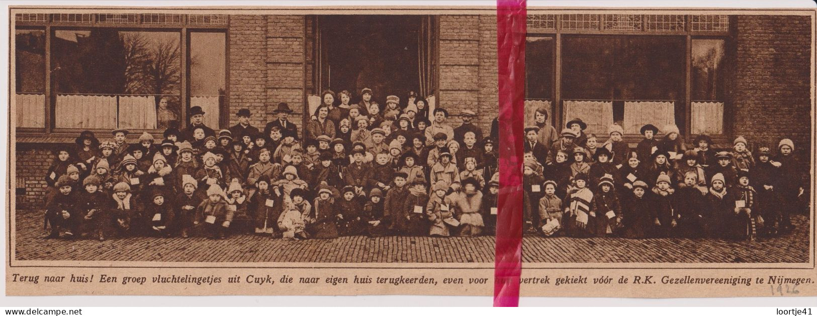 Nijmegen - Groep Vluchtelingen Uit Cuyk - Orig. Knipsel Coupure Tijdschrift Magazine - 1926 - Non Classés