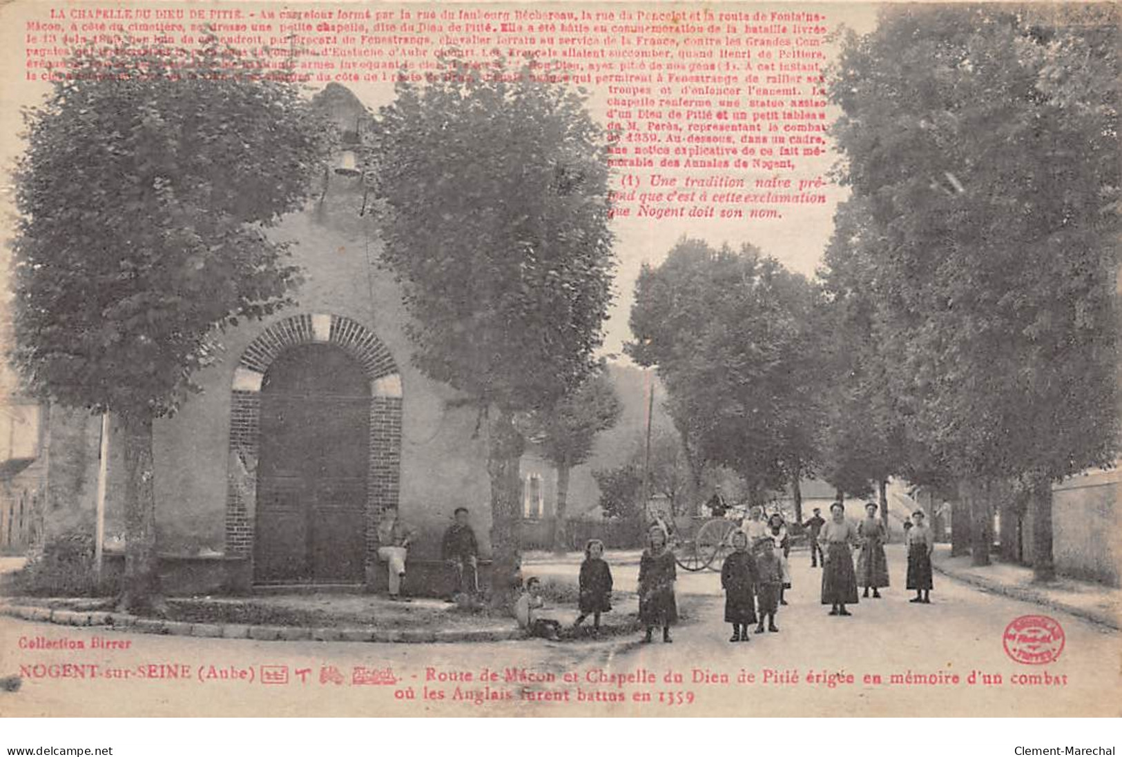 NOGENT SUR SEINE - Route De Macon Et Chapelle Du Dieu De Pitié - Très Bon état - Nogent-sur-Seine