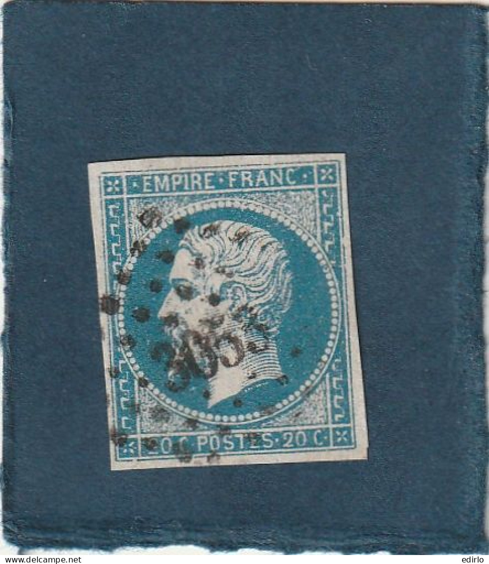 ///   FRANCE /// N° 14 Bleu 20cts  Bleu N° 3053 Obl Saint Etienne - 1853-1860 Napoleon III