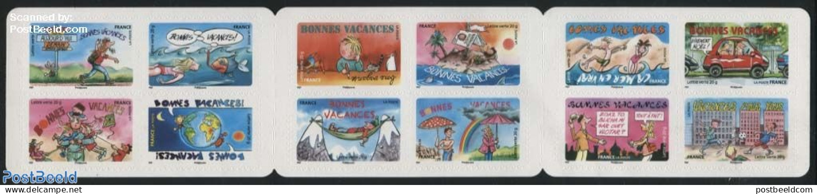 France 2015 Happy Holidays 12v S-a In Booklet, Mint NH, Nature - Sport - Various - Animals (others & Mixed) - Birds - .. - Unused Stamps