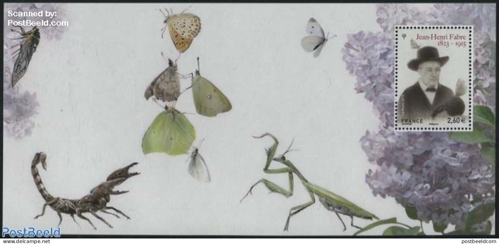 France 2015 Jean-Henri Fabre Special S/s, Mint NH, Nature - Butterflies - Insects - Unused Stamps