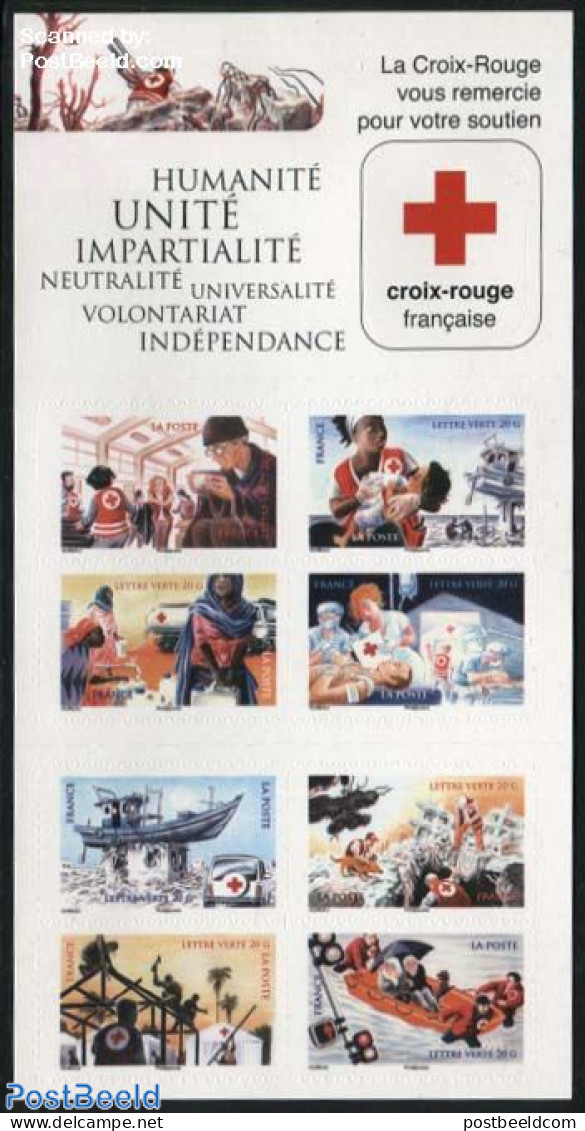 France 2015 Red Cross 8v S-a In Booklet, Mint NH, Health - Nature - Transport - Food & Drink - Health - Red Cross - Do.. - Unused Stamps