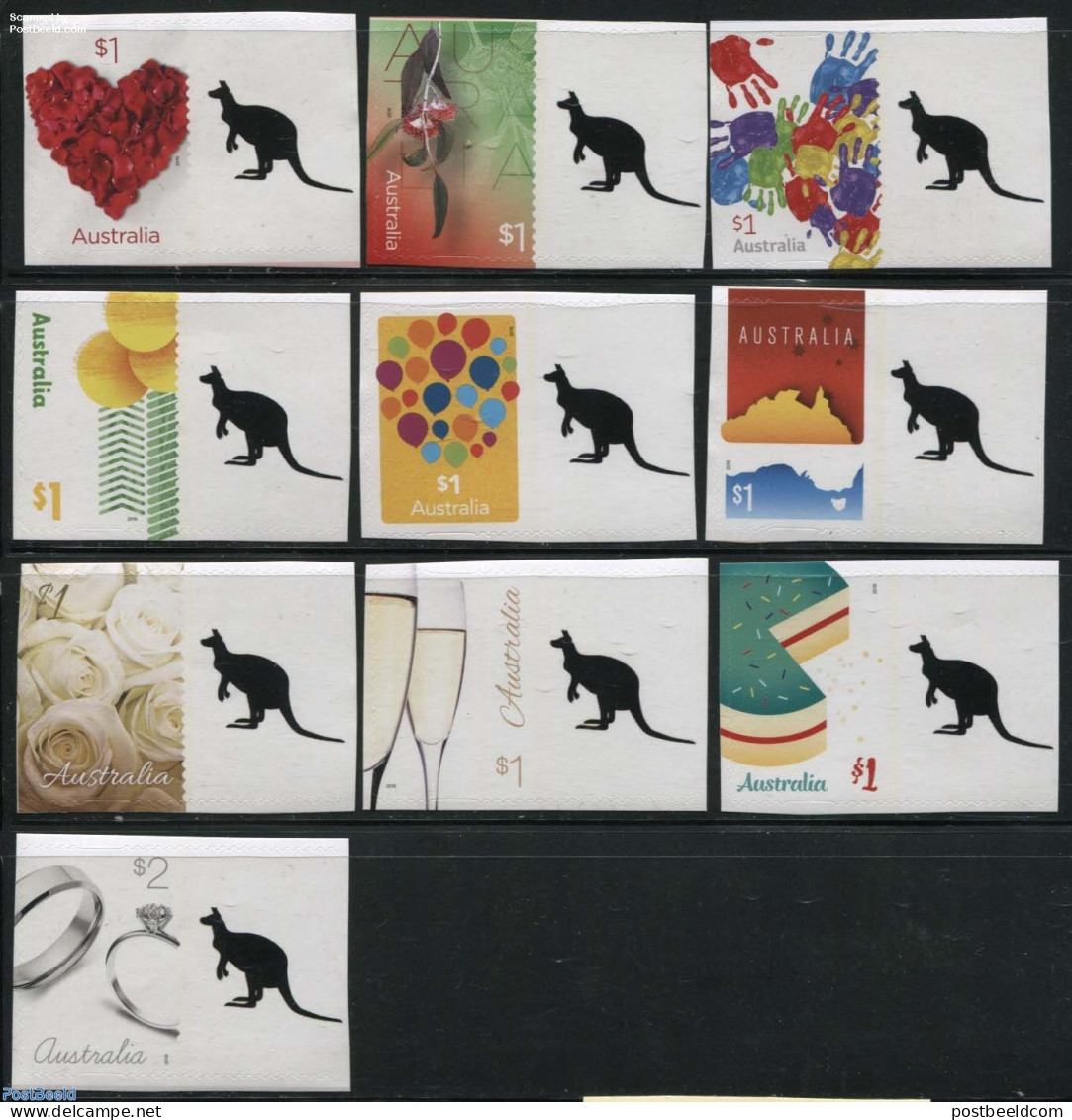 Australia 2016 Love To Celebrate 10v S-a With Personal Tabs, Mint NH, Health - Nature - Various - Food & Drink - Flowe.. - Unused Stamps