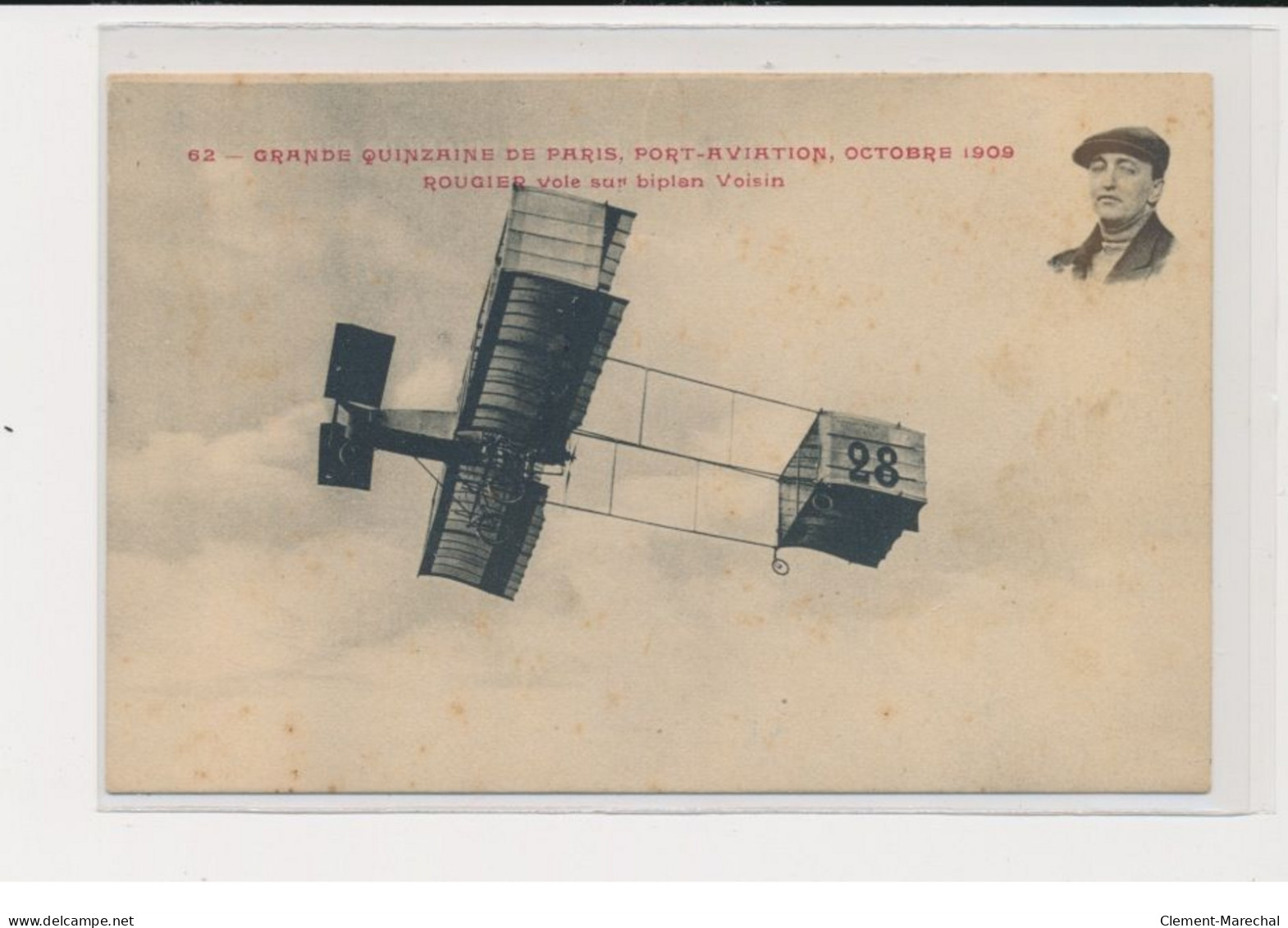 JUVISY - Port-Aviation - Grande Quinzaine De Paris 1909 - Rougier Vole Sur Biplan Voisin - Très Bon état - Juvisy-sur-Orge