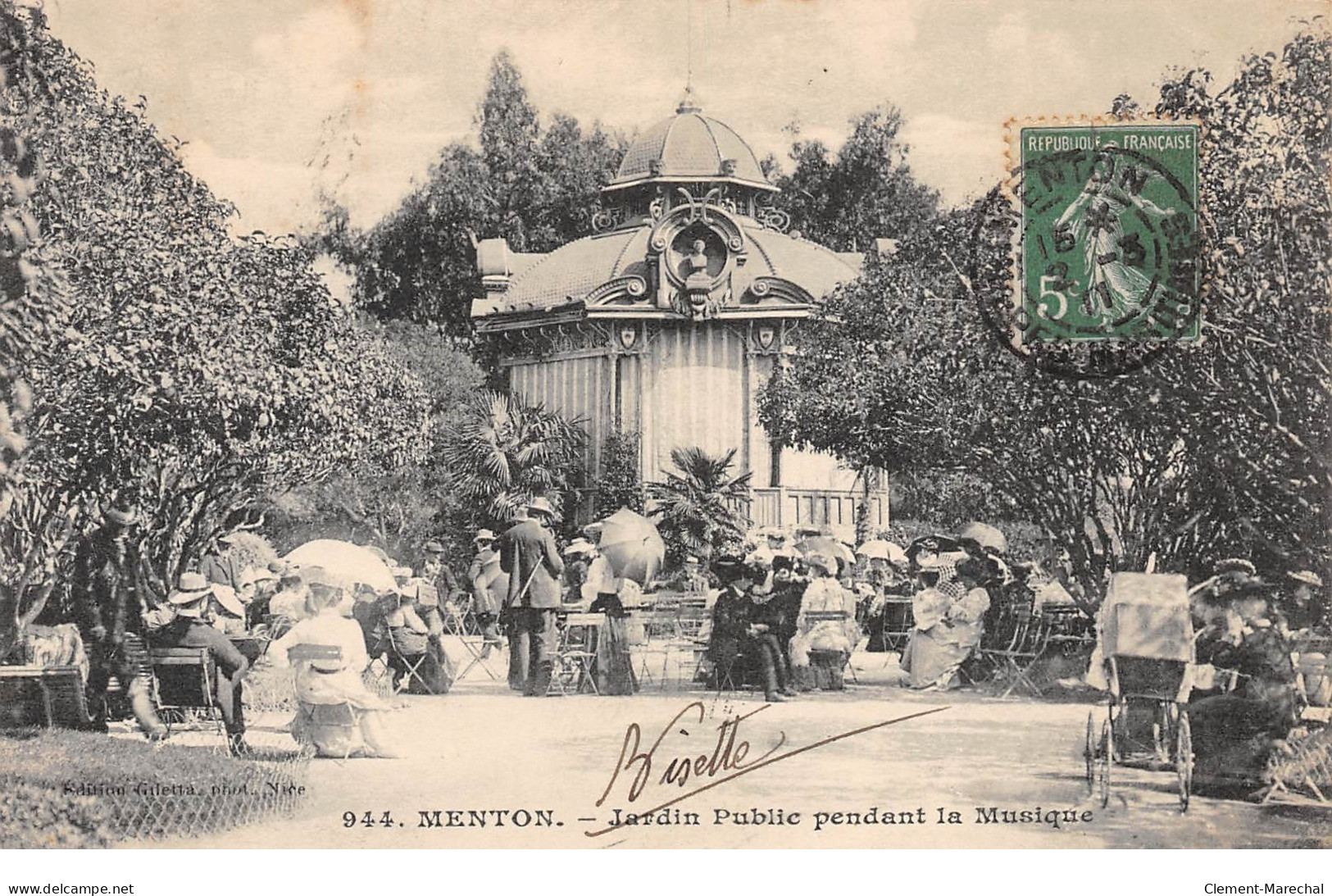 MENTON - Jardin Public Pendant La Musique - Très Bon état - Menton