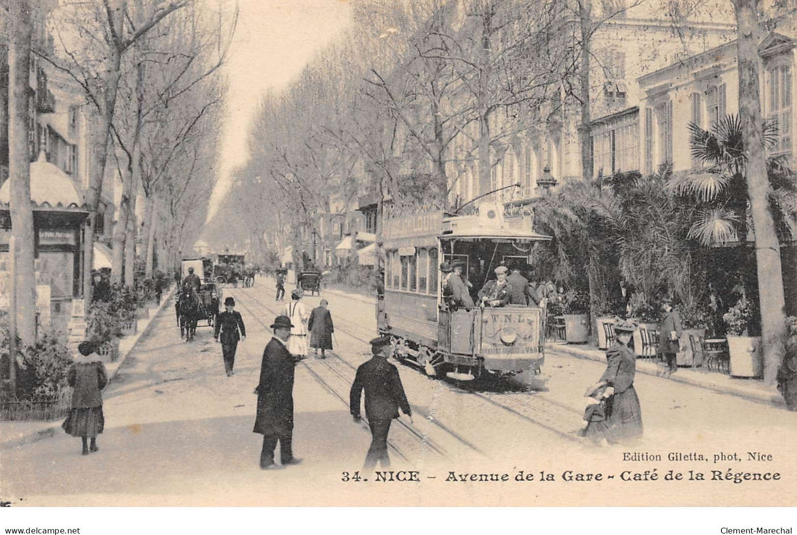 NICE - Avenue De La Gare - Café De La Régence - Très Bon état - Cafés, Hotels, Restaurants