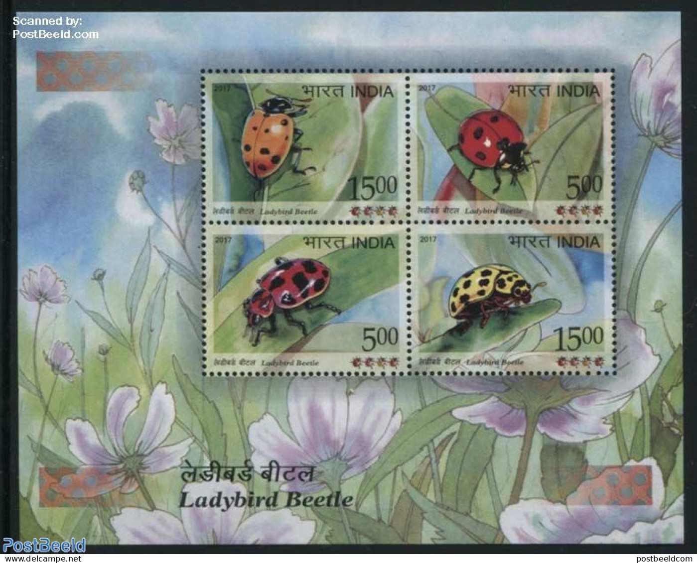 India 2017 Ladybird Beetle S/s, Mint NH, Nature - Insects - Ungebraucht