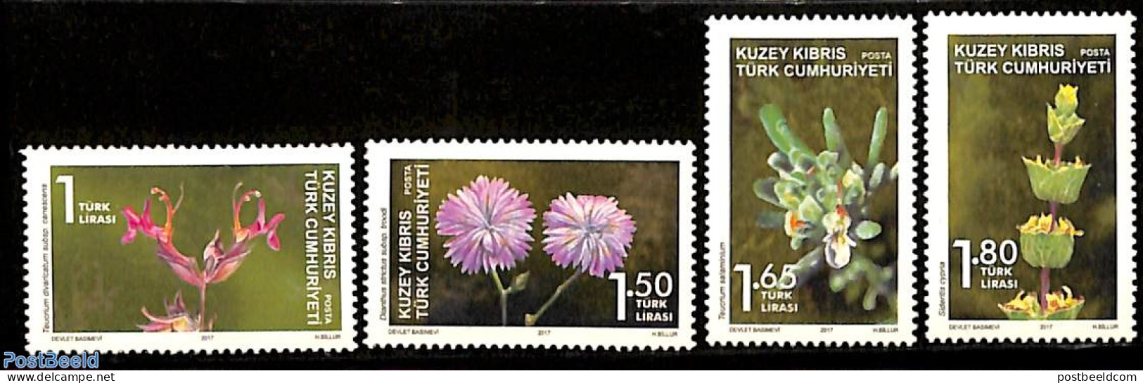 Turkish Cyprus 2017 Plants 4v, Mint NH, Nature - Flowers & Plants - Autres & Non Classés