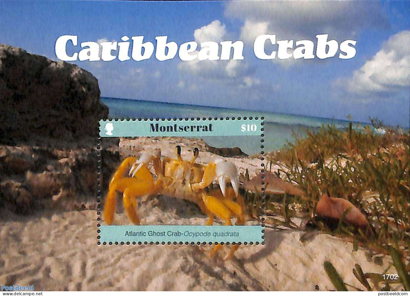 Montserrat 2017 Caribbean Crabs S/s, Mint NH, Nature - Animals (others & Mixed) - Crabs And Lobsters - Autres & Non Classés