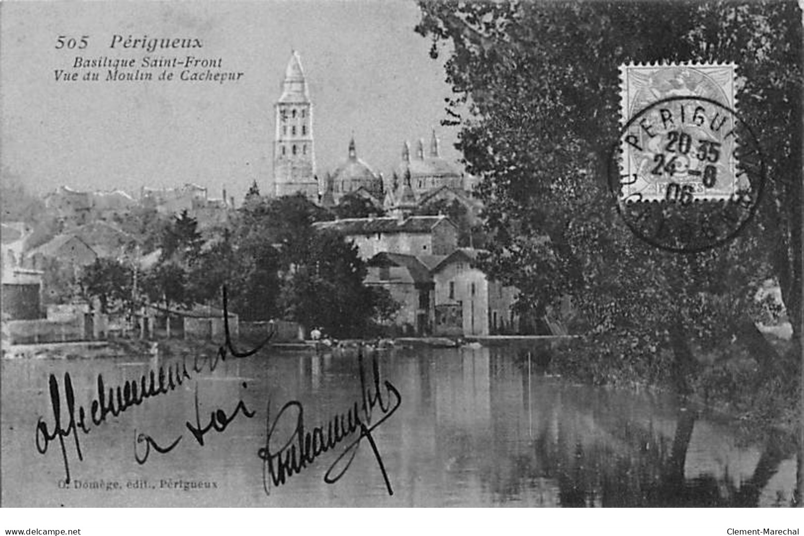 PERIGUEUX - Basilique Saint Front - Vue Du Moulin De Cachepur - Très Bon état - Périgueux