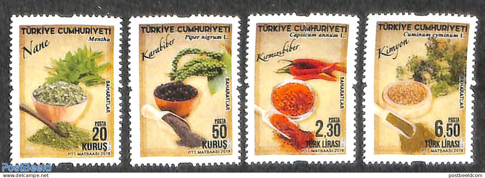 Türkiye 2018 Herbs 4v, Mint NH, Health - Food & Drink - Andere & Zonder Classificatie