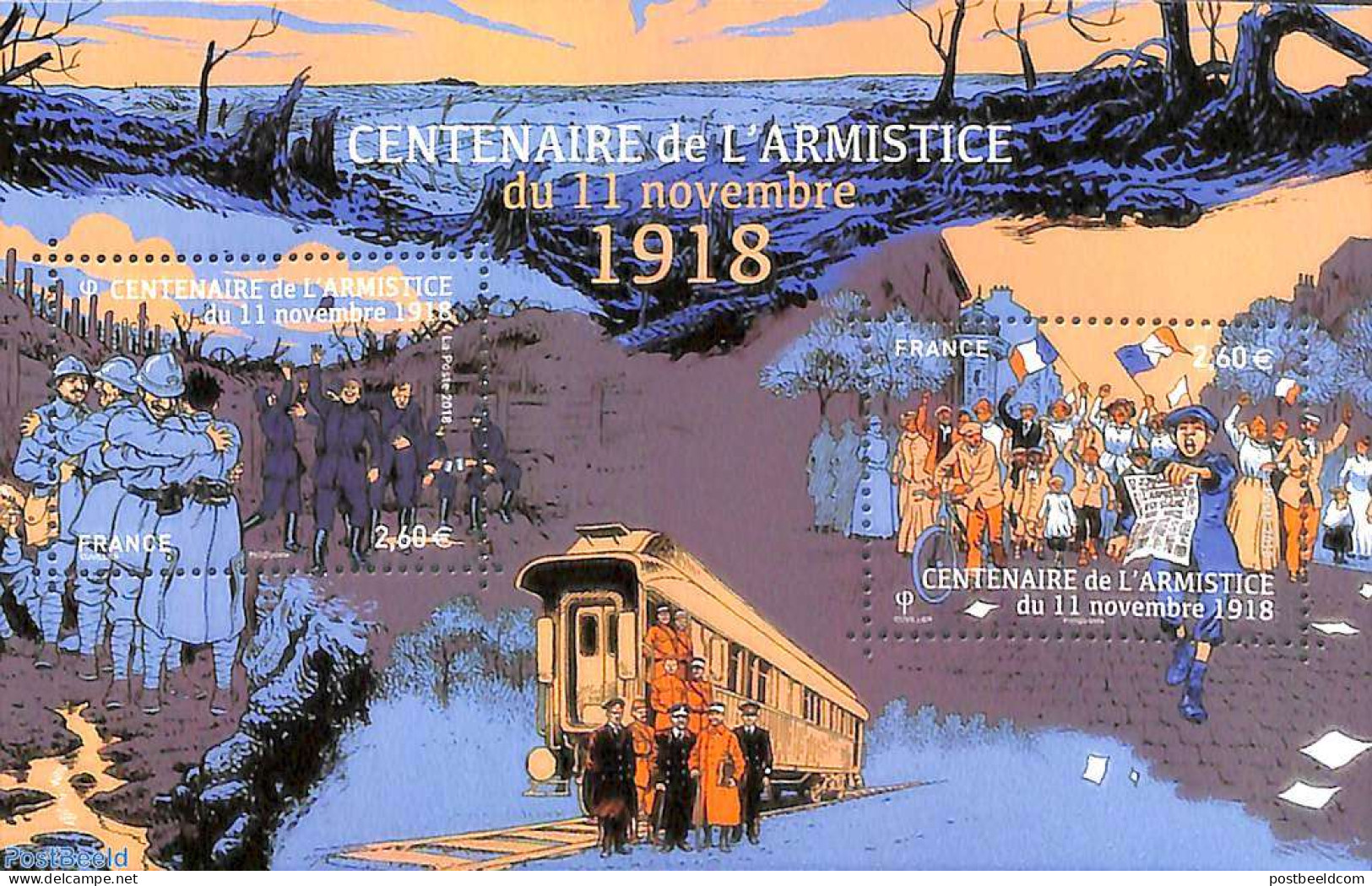 France 2018 End Of World War I S/s, Mint NH, History - Sport - Transport - Militarism - Cycling - Railways - World War I - Ungebraucht