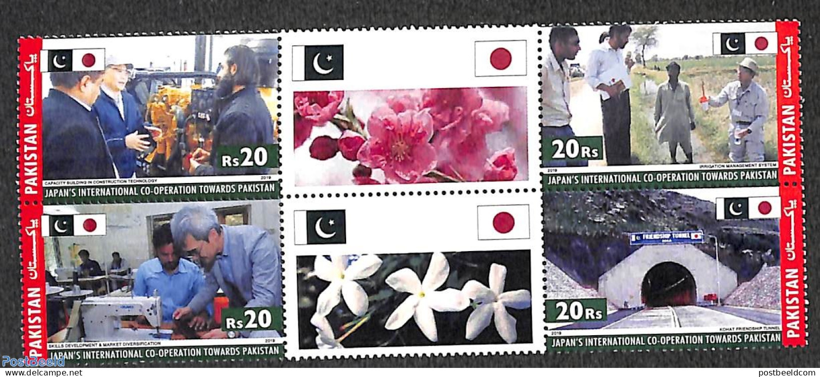 Pakistan 2019 Int. Co-operation With Japan 4v+tabs [++], Mint NH, Various - Agriculture - Art - Bridges And Tunnels - Agriculture