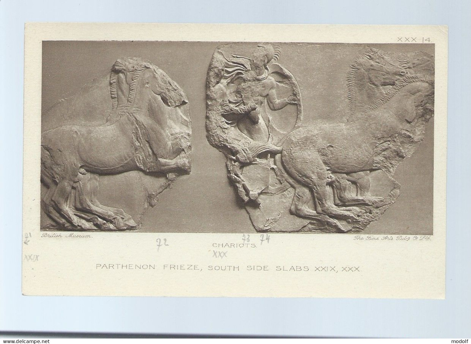 CPA - Arts - Sculptures - British Museum - Parthenon Frieze, South Side Slabs XXIX,XXX - Non Circulée - Sculpturen