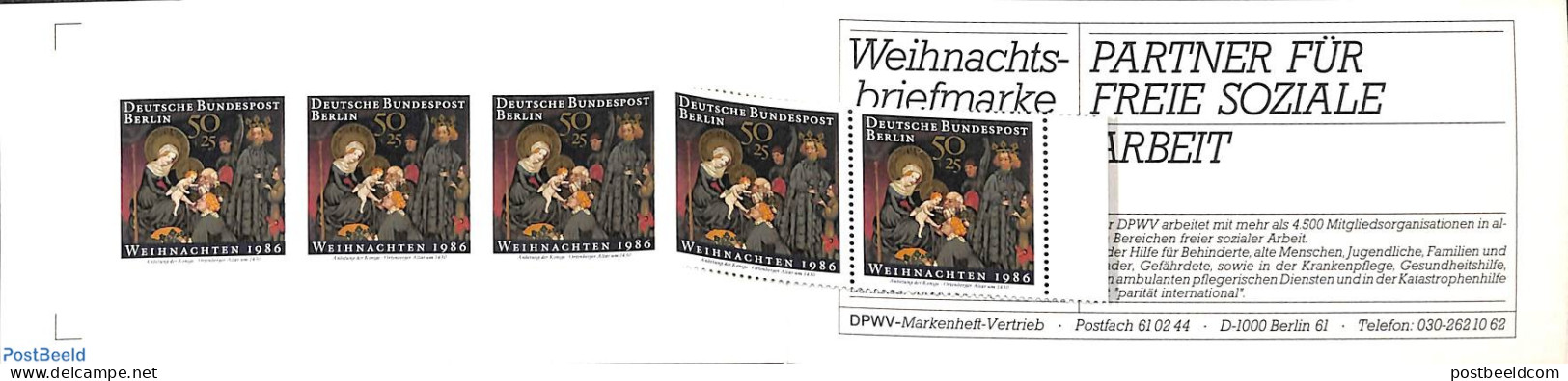 Germany, Berlin 1986 Christmas Booklet, Mint NH, Religion - Christmas - Stamp Booklets - Ungebraucht