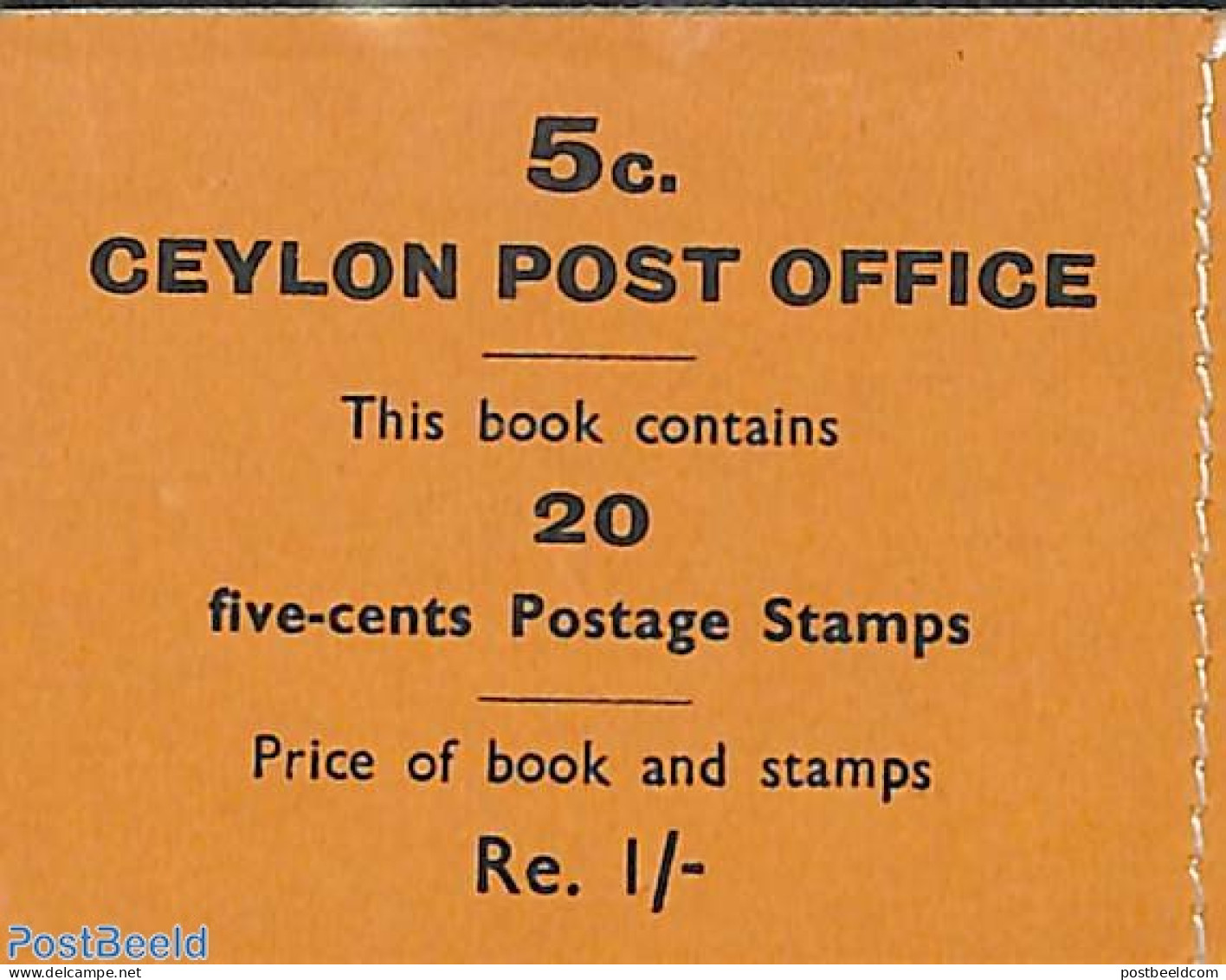 Sri Lanka (Ceylon) 1951 Booklet With 20 5c Stamps, Mint NH, Stamp Booklets - Non Classés