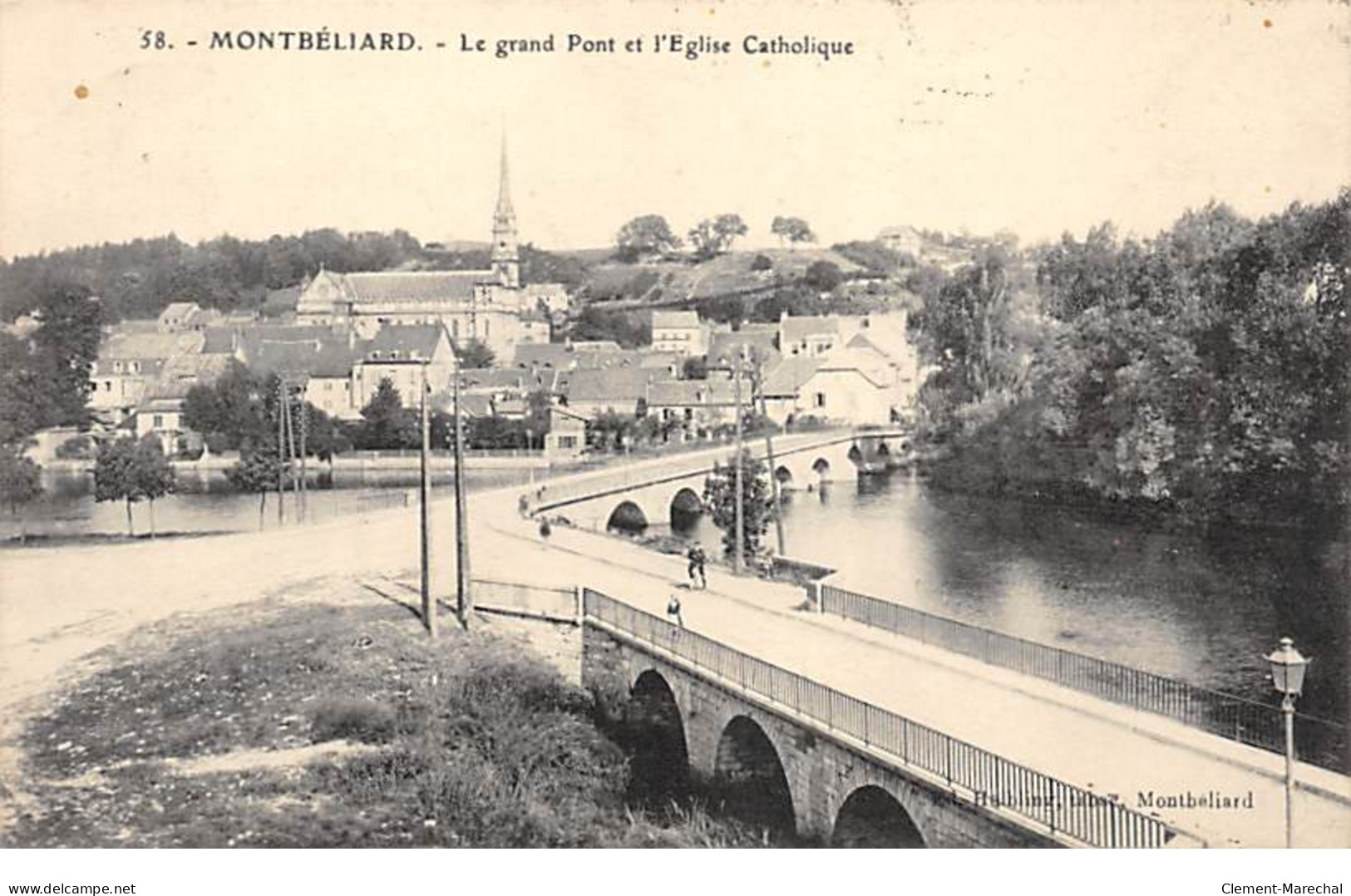 MONTBELIARD - Le Grand Pont Et L'Eglise Catholique - Très Bon état - Montbéliard