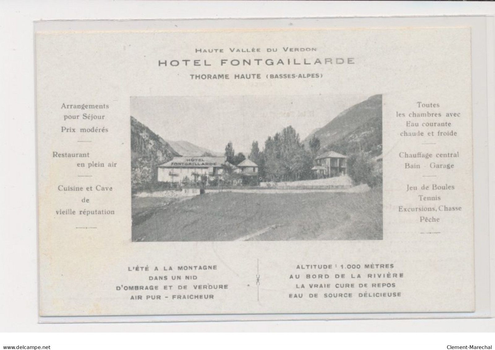 THORAME HAUTE - Hôtel Fontgaillarde - Haute Vallée Du Verdon - Trés Bon état - Other & Unclassified