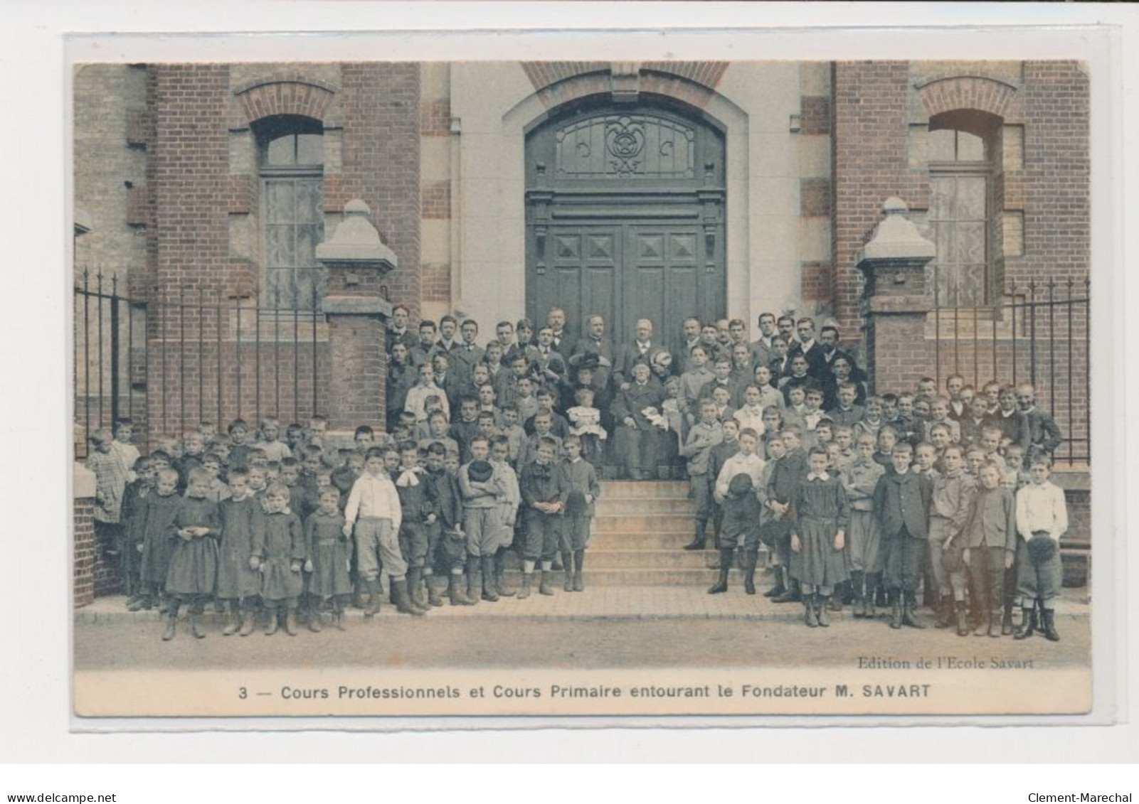 SAINT MICHEL - Cours Professionnels Et Cours Primaire Entourant Le Fondateur M. Savart - Trés Bon état - Andere & Zonder Classificatie