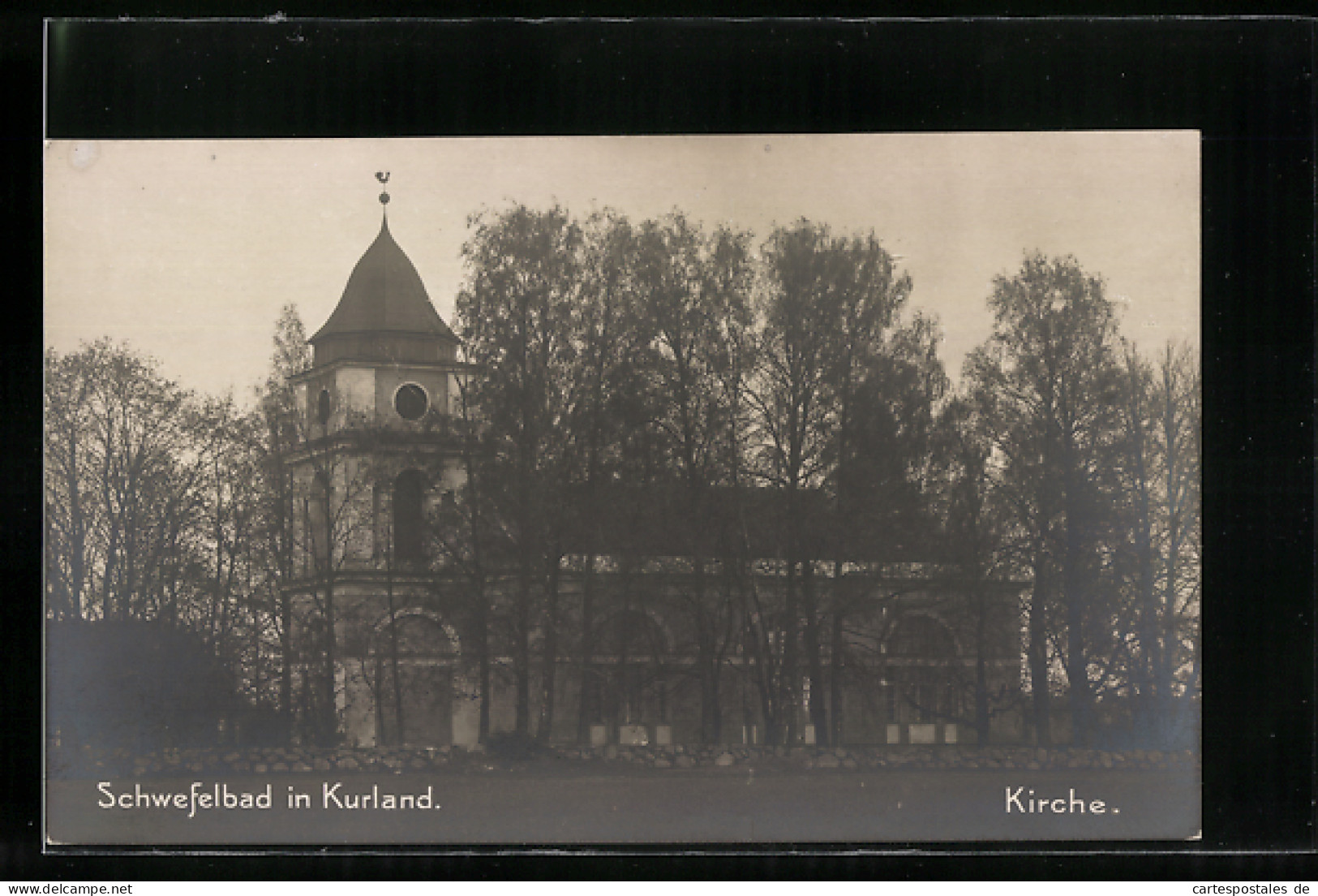 AK Schwefelbad In Kurland, Kirche Hinter Bäumen  - Lettonie