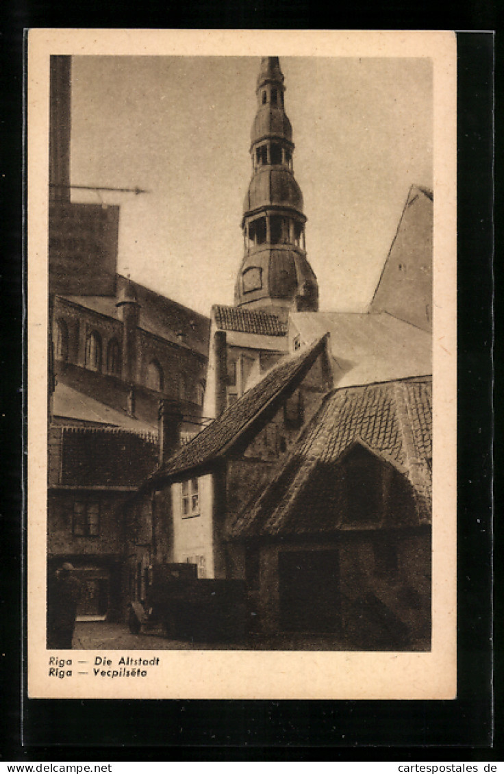 AK Riga, Häuser Und Kirche In Der Altstadt  - Lettland