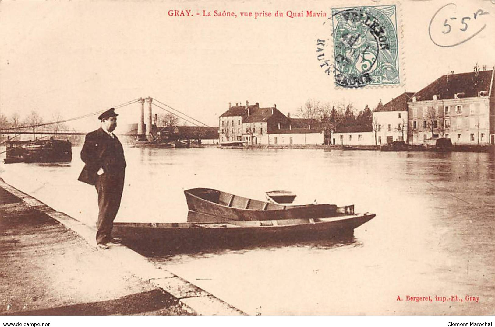 GRAY - La Saône, Vue Prise Du Quai Mavia - Très Bon état - Gray