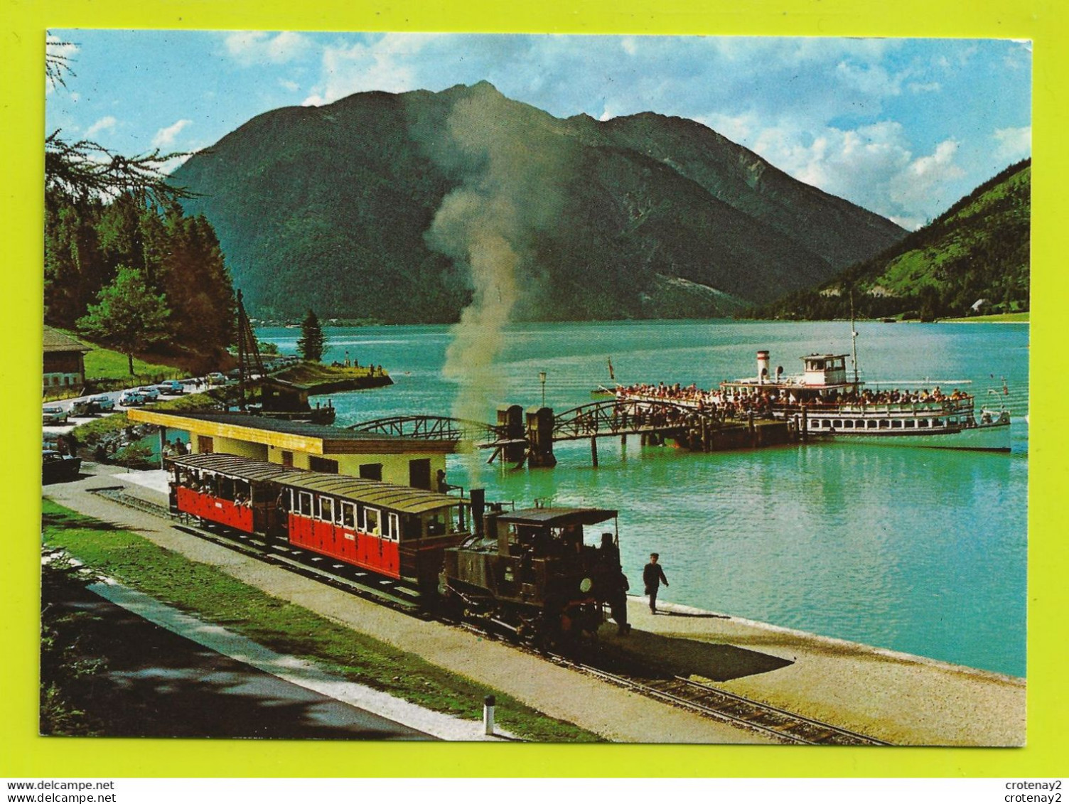 Tirol Tyrol ACHENSEEORTE Zahnradbahn TRAIN Locomotive à Vapeur Bateau De Promenade VW Käfer VOIR DOS - Achenseeorte