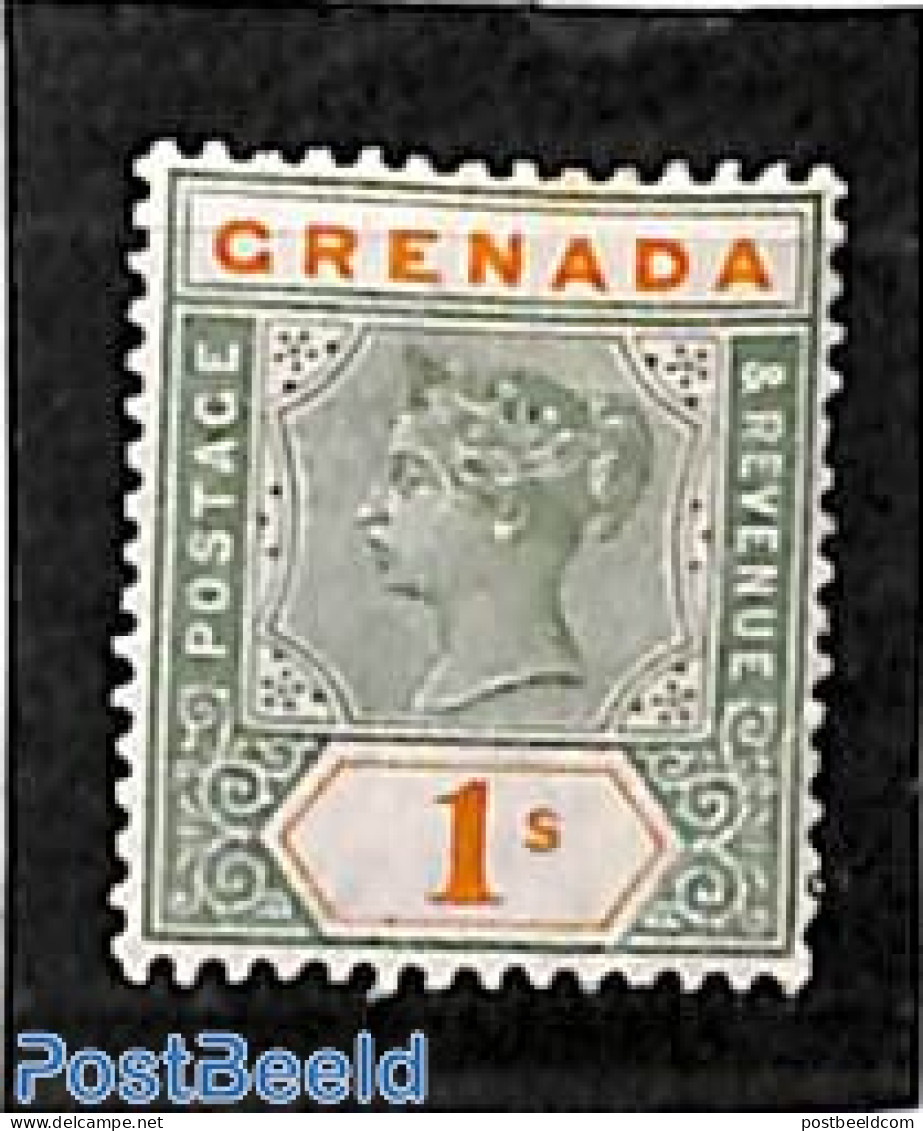 Grenada 1895 1sh, Stamp Out Of Set, Unused (hinged) - Other & Unclassified