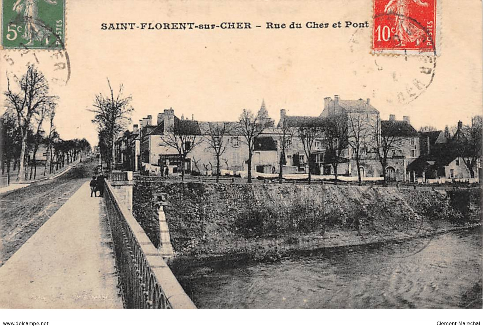 SAINT FLORENT SUR CHER - Rue Du Cher Et Pont - Très Bon état - Saint-Florent-sur-Cher