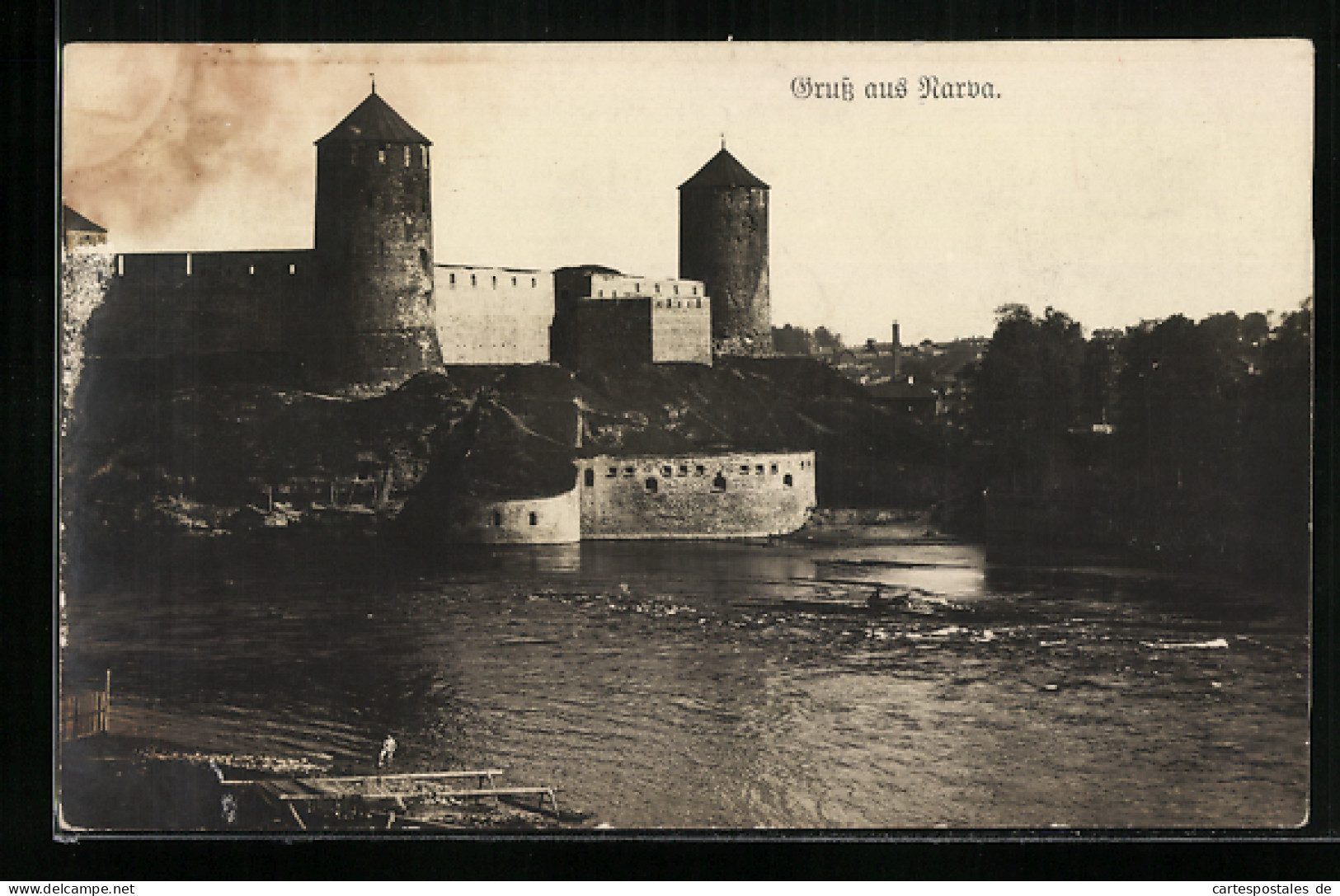 AK Narva, Uferpartie Mit Burg  - Estonia