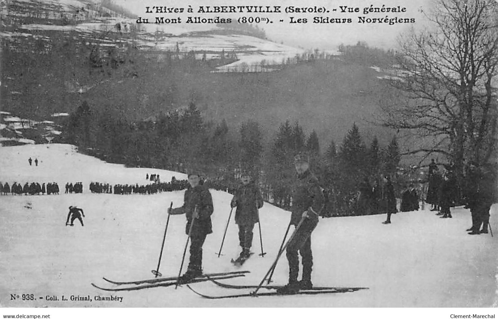 L'Hiver à ALBERTVILLE - Vue Générale Du Mont Allondas - Les Skieurs Norvégiens - Très Bon état - Albertville