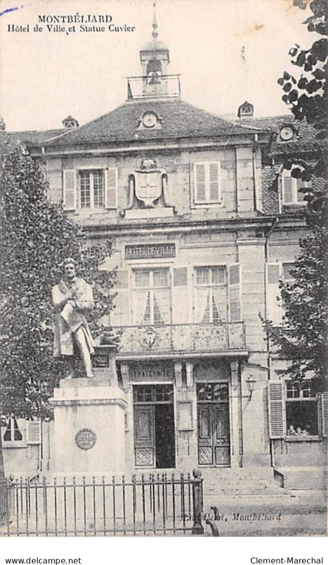 MONTBELIARD - Hôtel De Ville Et Statue Cuvier - Très Bon état - Montbéliard