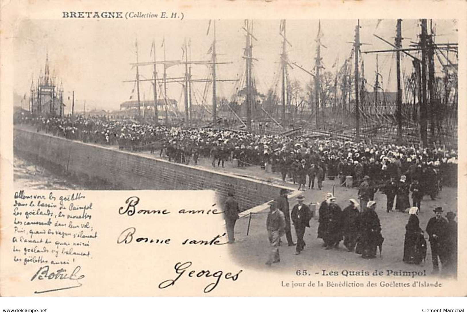 Les Quais De PAIMPOL - Le Jour De La Bénédiction Des Goëlettes - Très Bon état - Paimpol