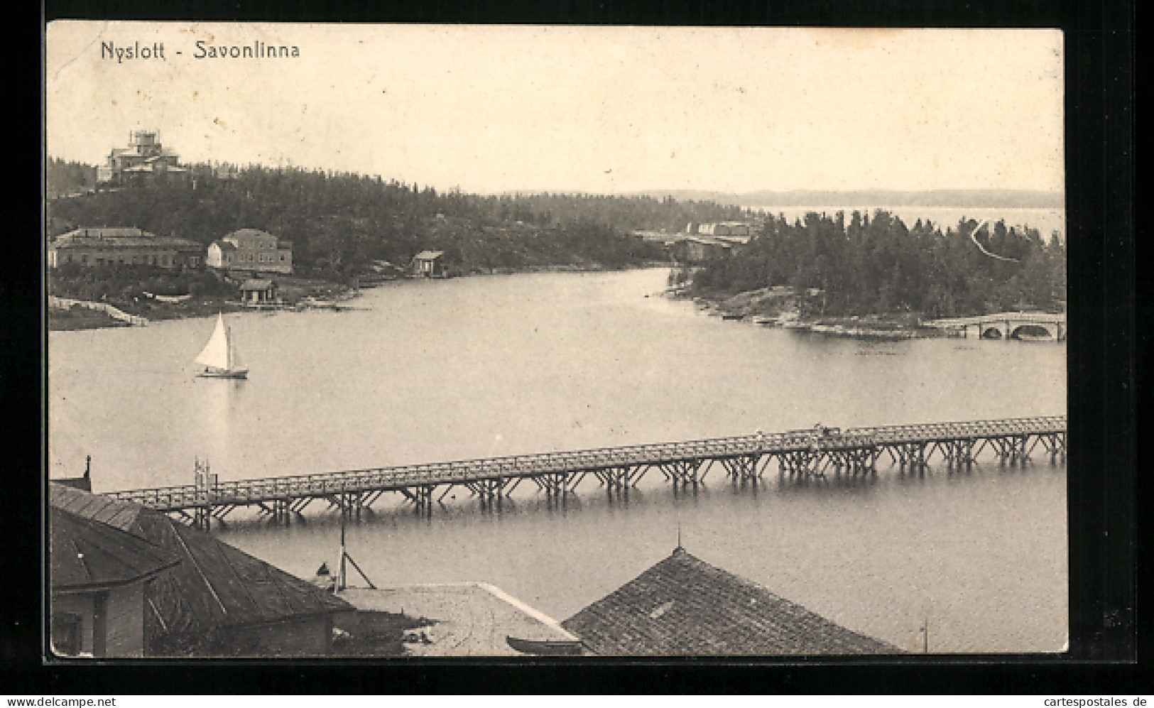 AK Nyslott /Savolinna, Panorama Mit Brücke  - Finland