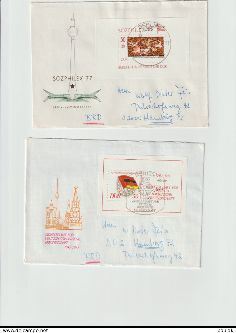 Ten Covers Franked With Souvenir Sheets. Postal Weight 0,099 Kg. Please Read Sales Conditions Under Image Of Lot (009-11 - Sammlungen (ohne Album)
