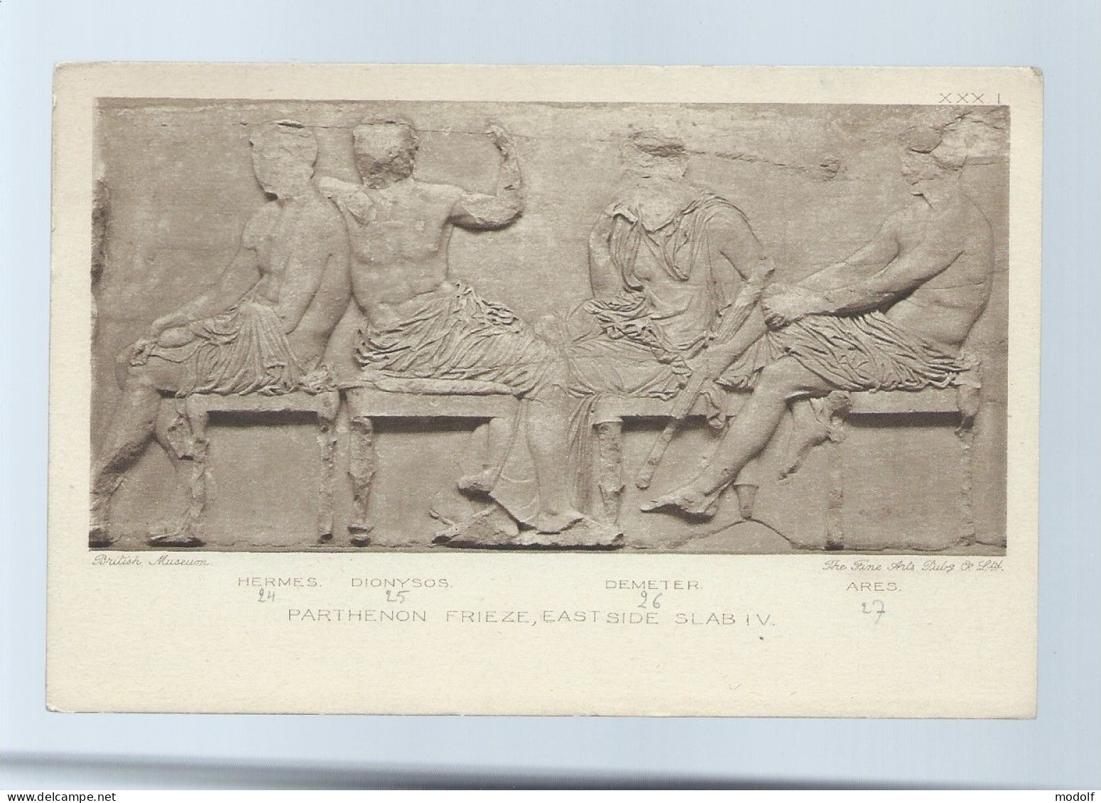 CPA - Arts - Sculptures - British Museum - Parthenon Frieze, East Side Slab IV - Non Circulée - Sculptures