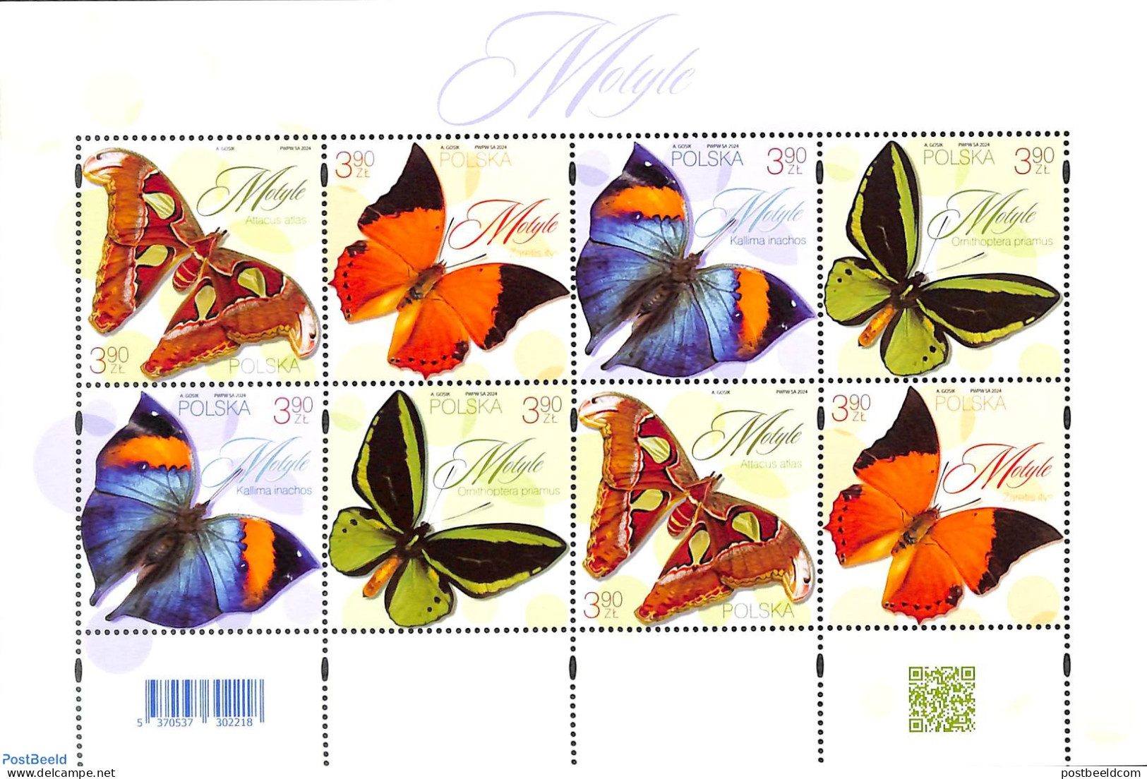 Poland 2024 Butterflies M/s, Mint NH, Nature - Butterflies - Unused Stamps