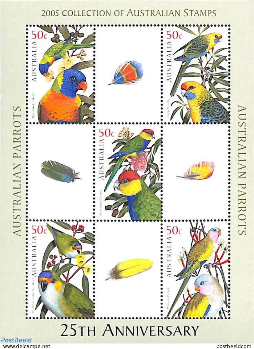 Australia 2005 Parrots S/s (from Yearbook), Mint NH, Nature - Birds - Parrots - Unused Stamps