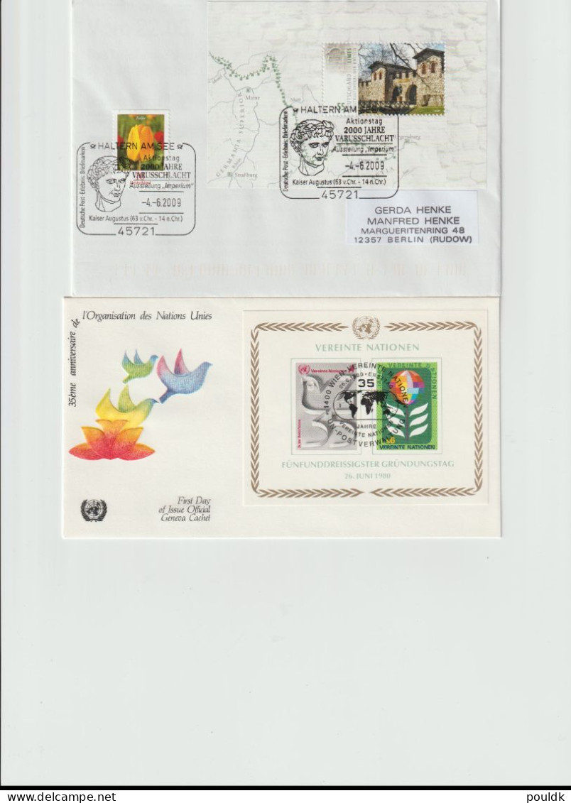 Ten Covers Franked With Souvenir Sheets. Postal Weight 0,099 Kg. Please Read Sales Conditions Under Image Of Lot (009-11 - Sammlungen (ohne Album)