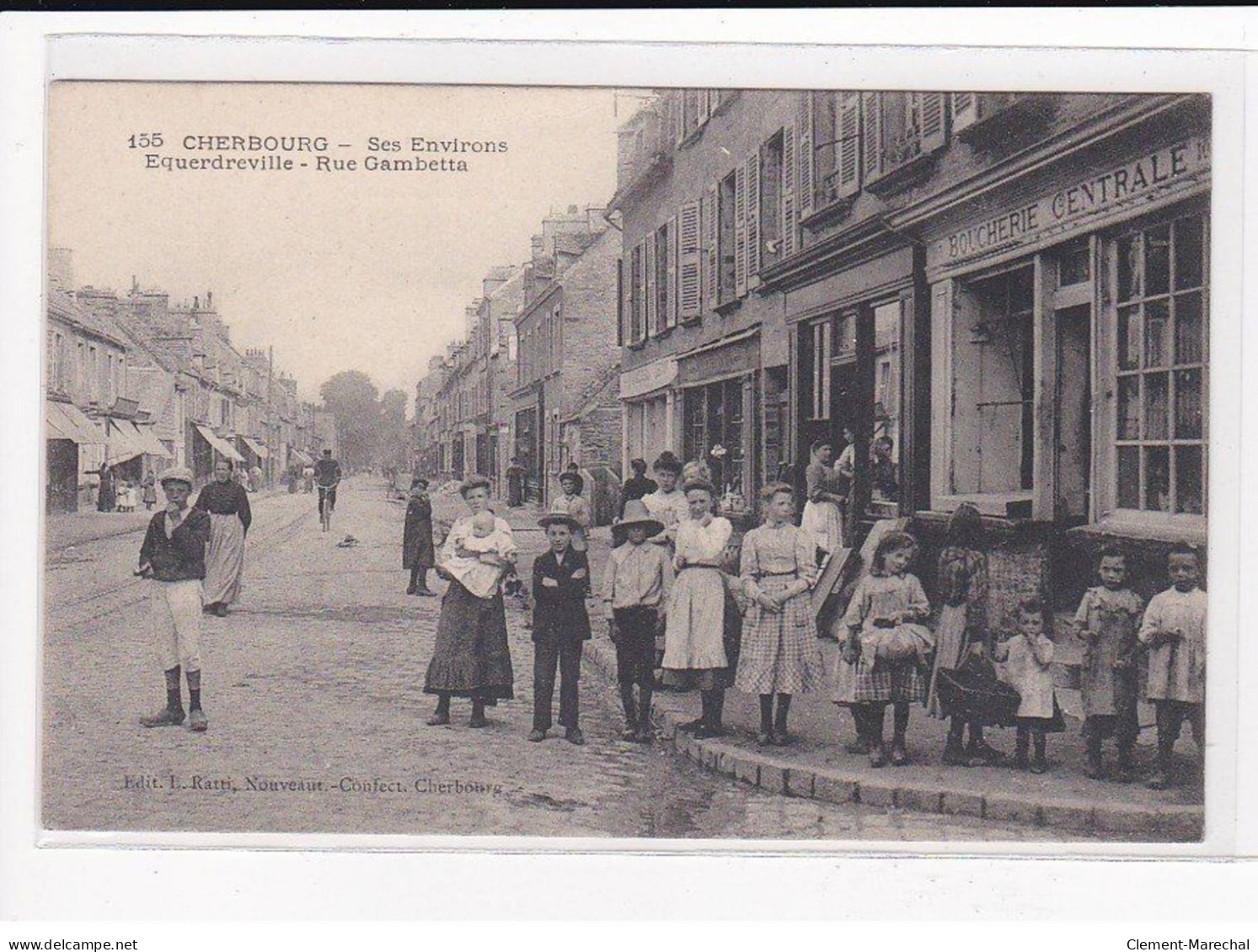 CHERBOURG : Ses Environs, Equerdreville, Rue Gambetta, Boucherie Centrale - Très Bon état - Cherbourg