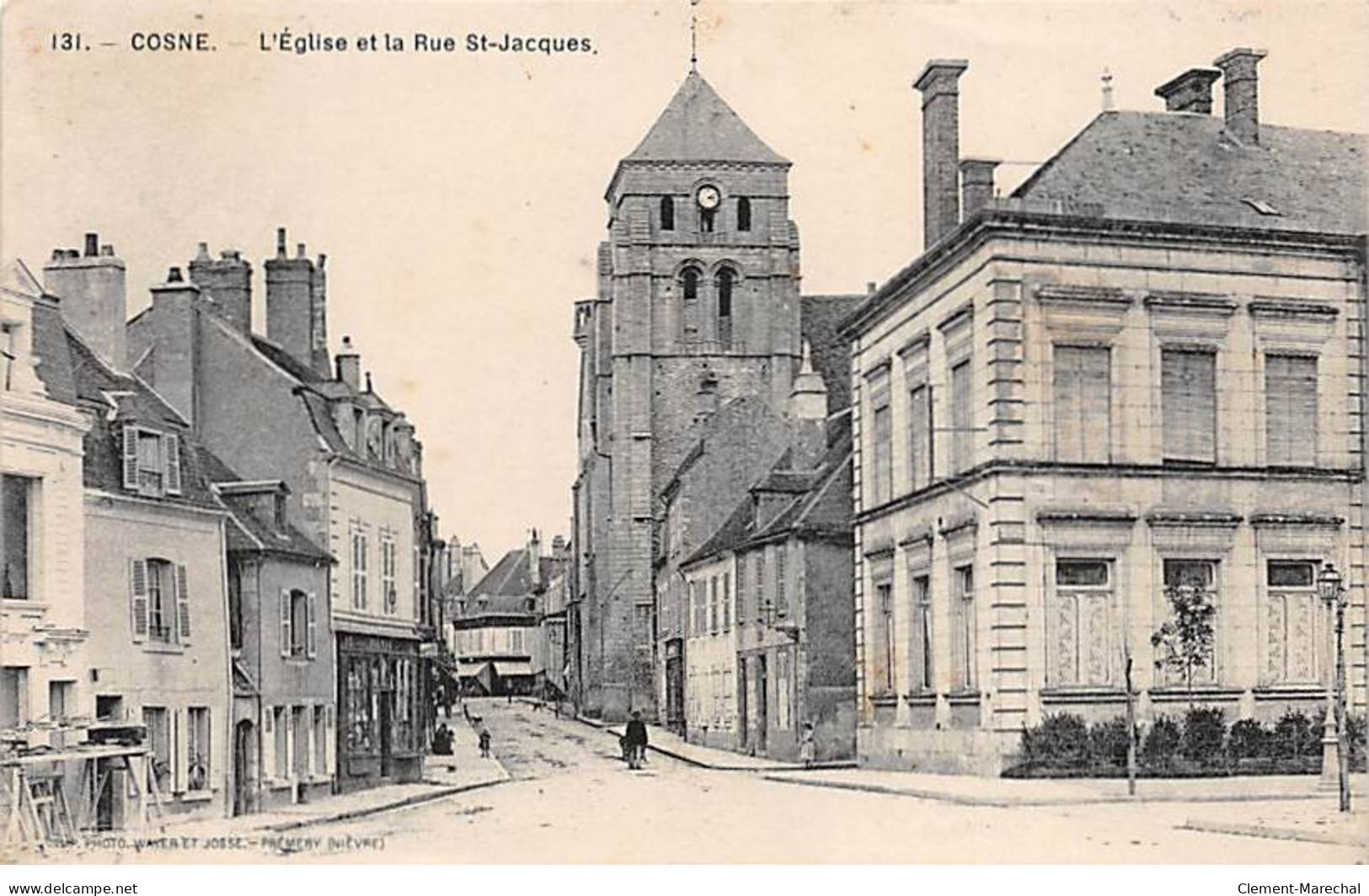 COSNE - L'Eglise Et La Rue Saint Jacques - Très Bon état - Cosne Cours Sur Loire