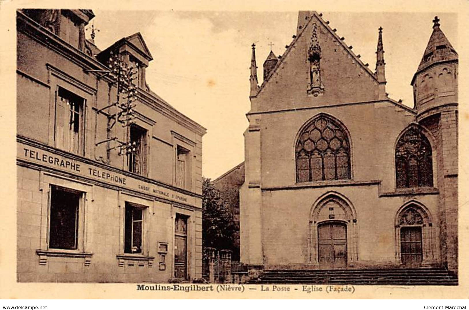 MOULINS ENGILBERT - La Poste - Eglise - Très Bon état - Moulin Engilbert