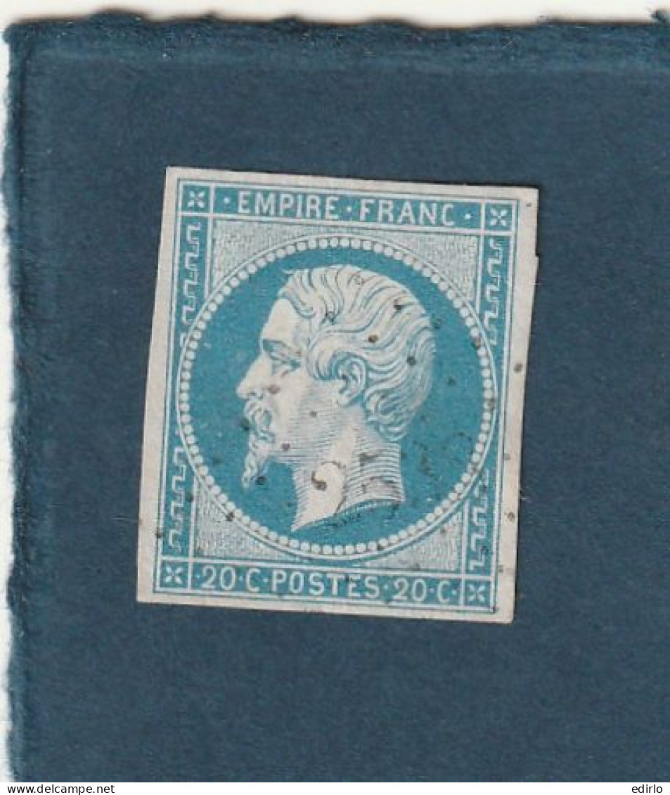 ///   FRANCE /// N° 14 Bleu 20cts  Bleu Ciel - 1853-1860 Napoléon III