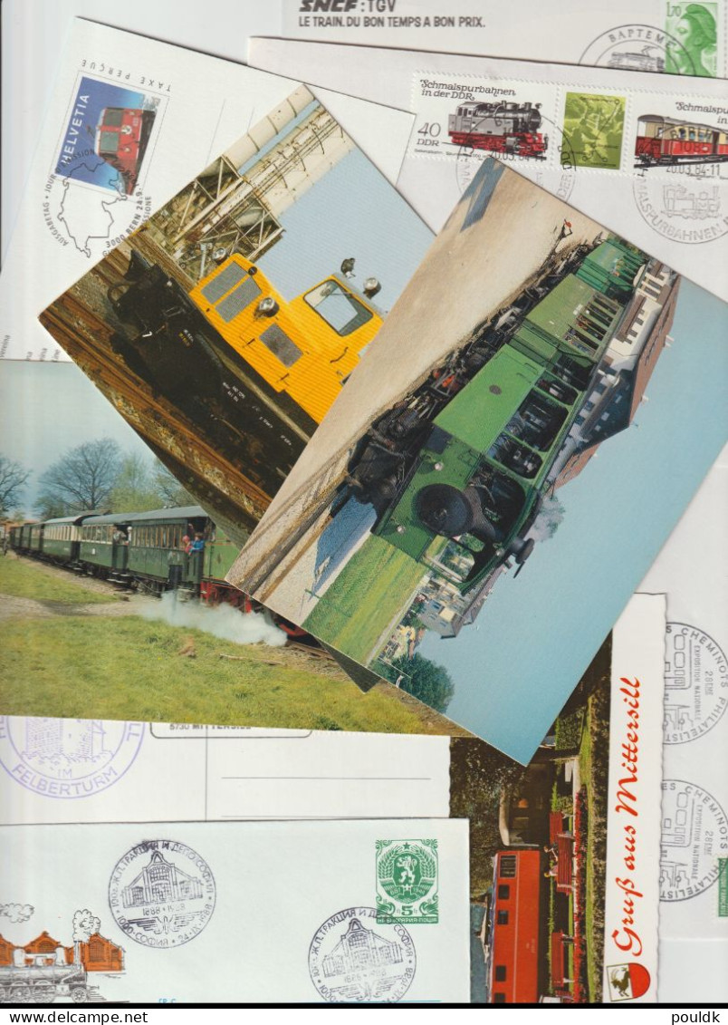 50 Covers With Trains As A Theme, Either Stamps Or Postmarks. Postal Weight 0,255 Kg. Please Read Sales Conditions Under - Trains