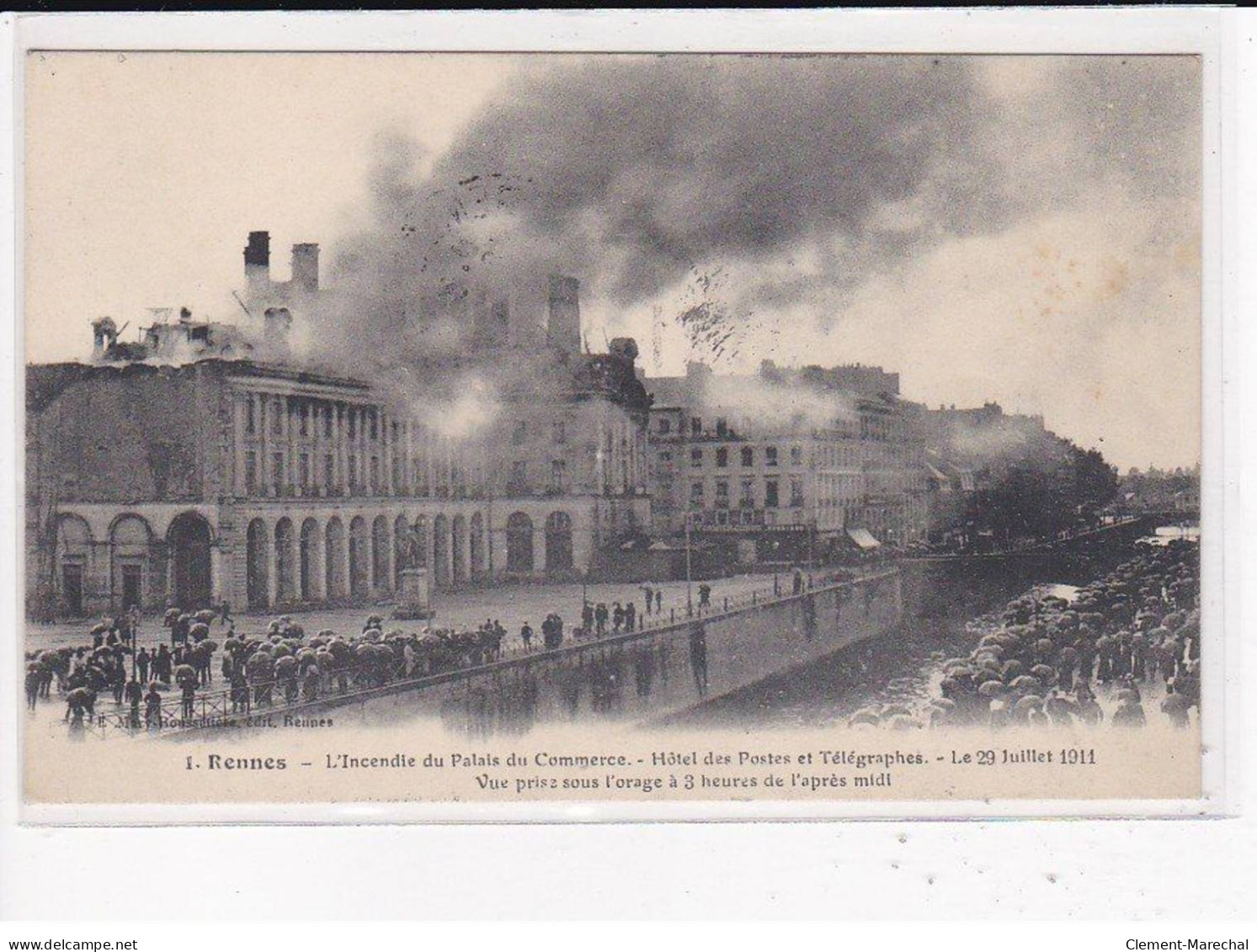 RENNES : L'incendie Du Palais Du Commerce, Hôtel Des Postes Et Télégraphes, 29 Juillet 1911 - Très Bon état - Rennes