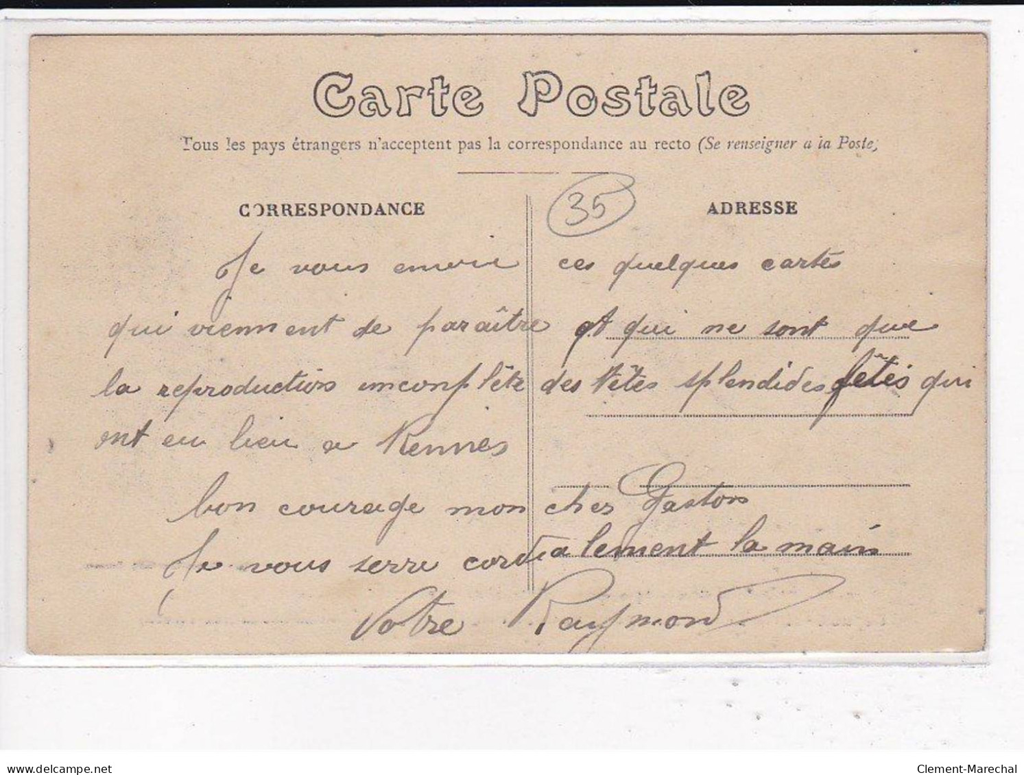 RENNES : Délégation Du 1er Travailleur Sénégalais à Colomb-Béchar, 31 Mai Et 1er Juin 1914 - Très Bon état - Rennes