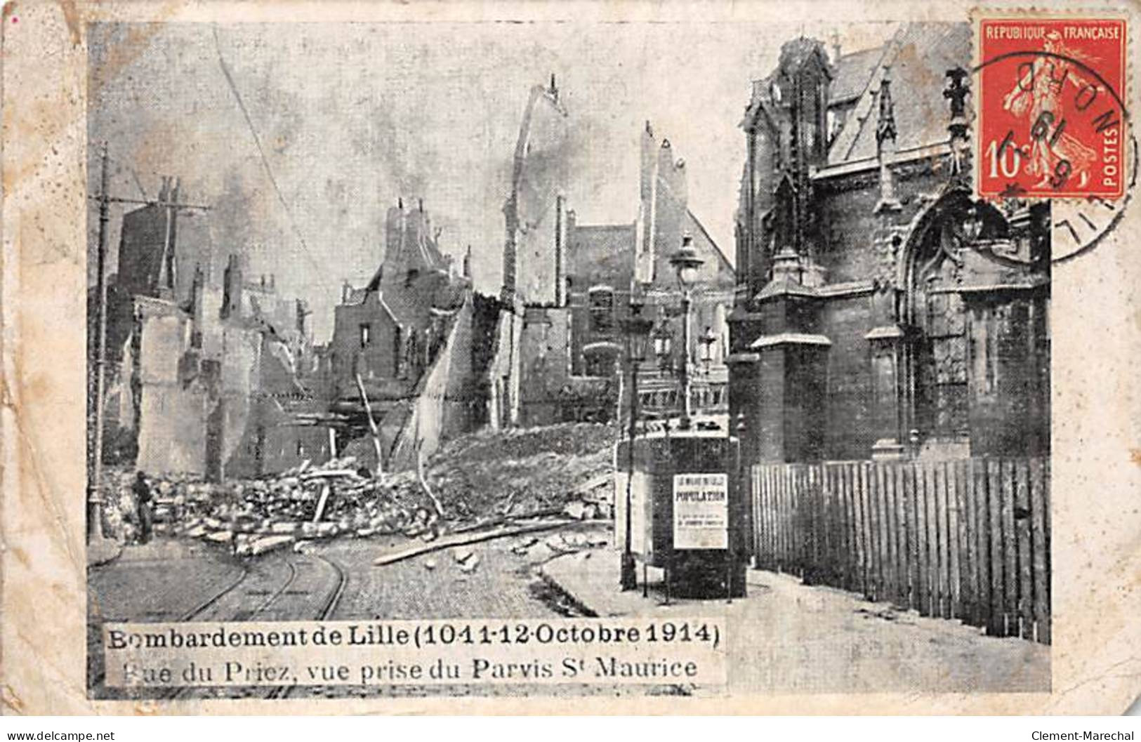 Bombardement De LILLE ( Octobre 1914 ) - Rue Du Priez - état - Lille