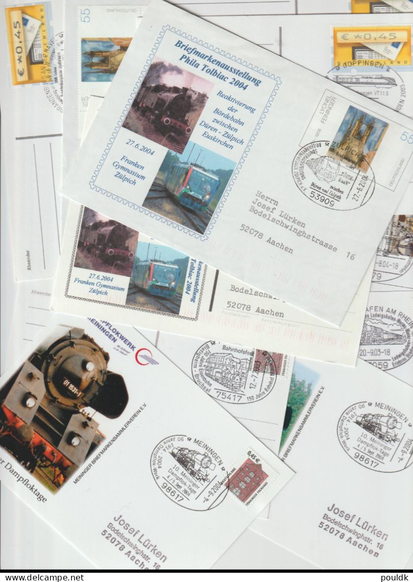 50 Covers With Trains As A Theme, Either Stamps Or Postmarks. Postal Weight 0,255 Kg. Please Read Sales Conditions Under - Eisenbahnen