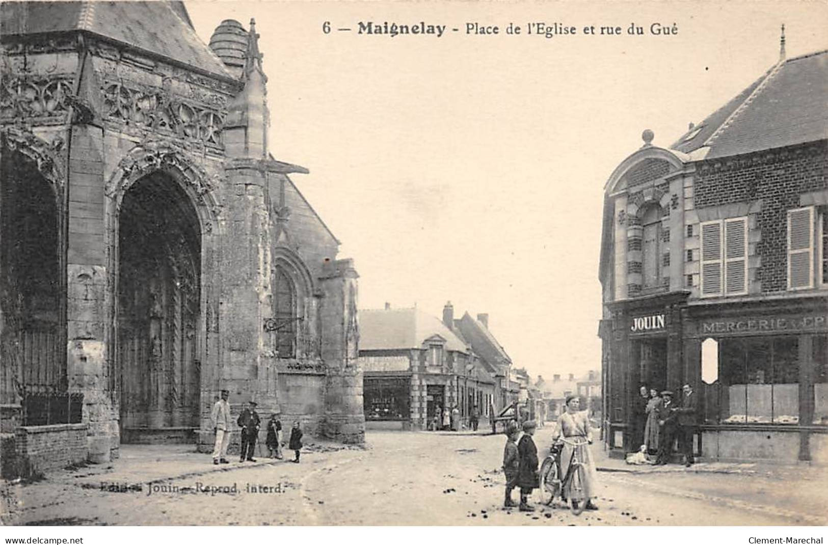 MAIGNELAY - Place De L'Eglise Et Rue Du Gué - Très Bon état - Maignelay Montigny