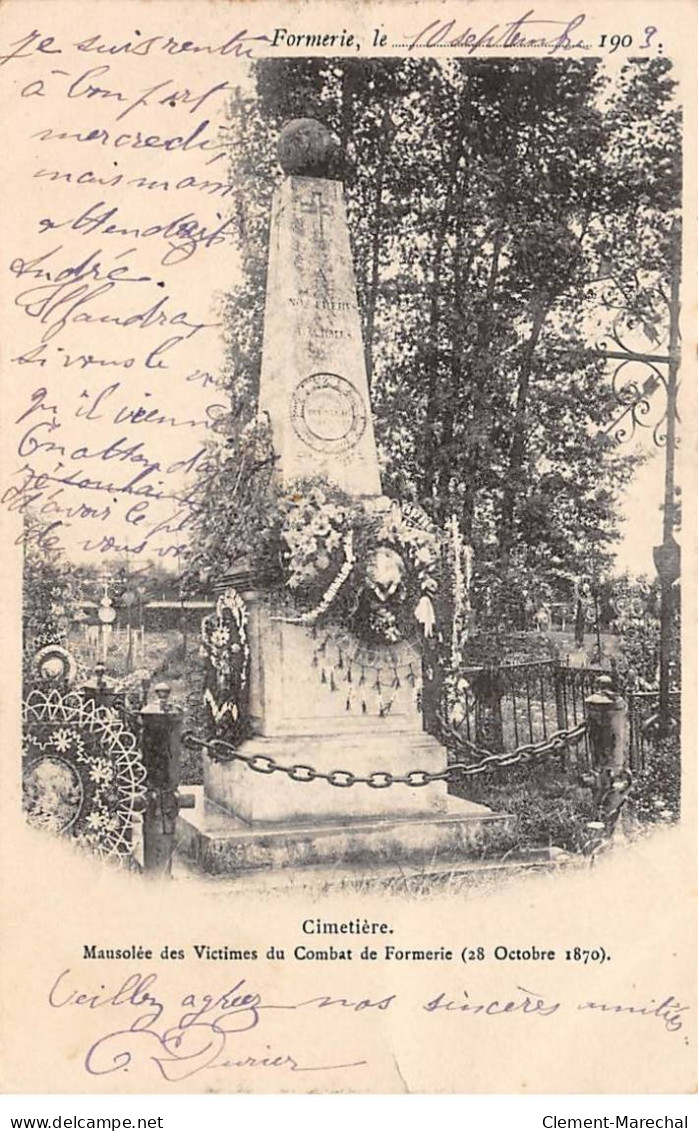 FORMERIE - Cimetière - Mausolée Des Victimes Du Combat De Formerie - Très Bon état - Formerie